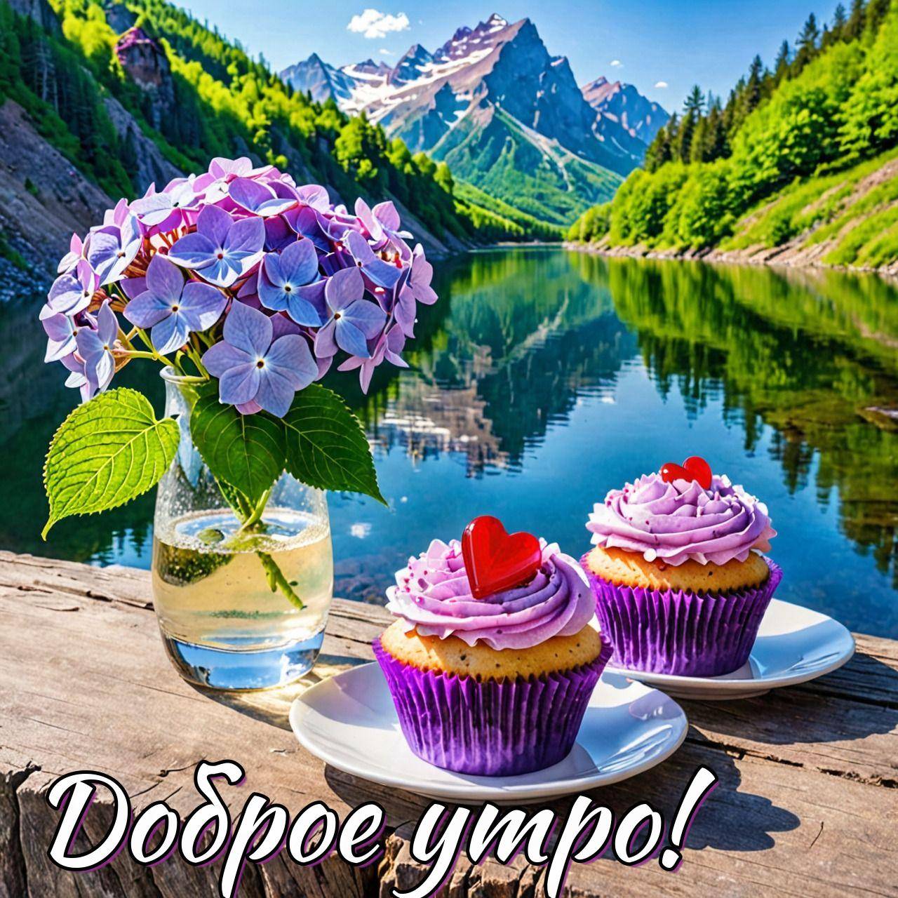 Кексы на фоне озера и гор